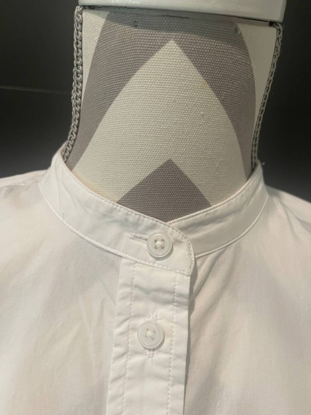 J. Crew White Mandarin Collar Puff Sleeves Cottagecore Cotton Blouse Size 2 - Picture 3 of 6
